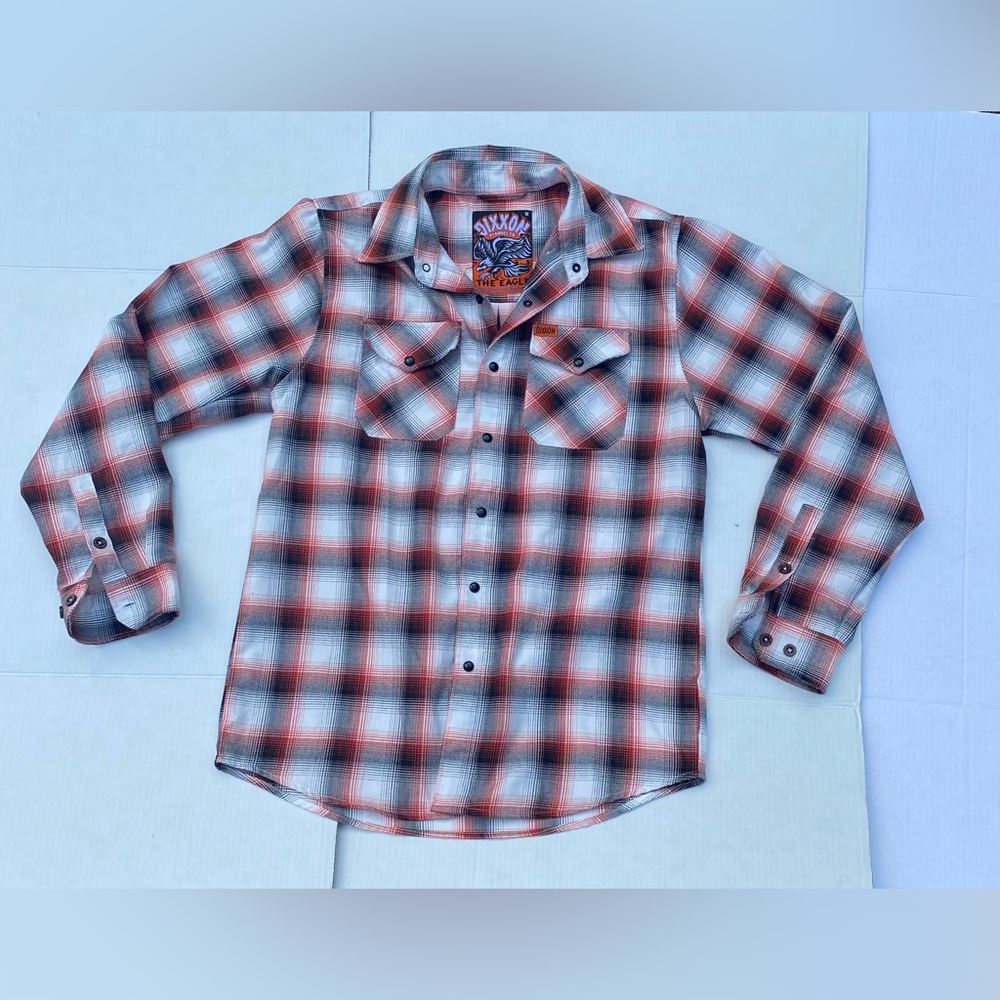 DIXXON MenPlaid Button Down Shirt - Red, Black, White - Picture 2 of 16